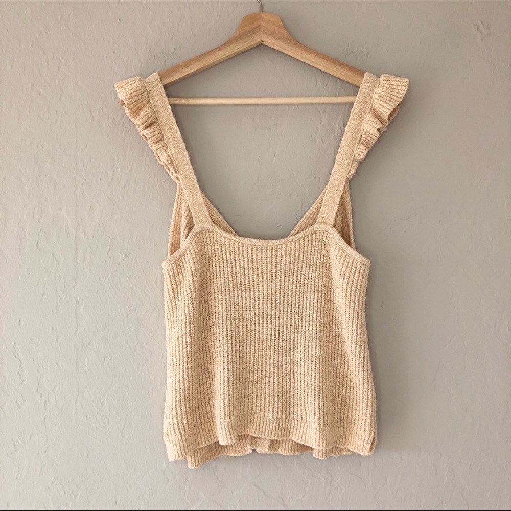 Madewell Ruffle Strap Button-Front Knit Sweater T… - image 3